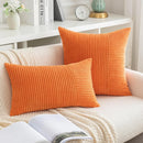 Axyaa Cross Patchwork Corduroy Pillow Covers - Boho Soft Couch Cushion Cases