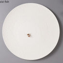 Axyaa White Ceramic Dinner Plate - Restaurant Dessert Sushi Molecular Cuisine Display Plate