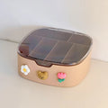Axyaa Kawaii Plastic Desk Organizer with Sticker Lid for Cute Stationery Storage