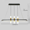Axyaa Modern Oval Iron Chandelier: Designer Minimalist Restaurant Island Decor Light
