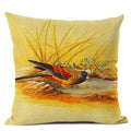 Axyaa Elegant Floral Bird Pattern Linen Cushion Cover 45x45cm for Living Room Sofa