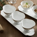 Axyaa High Foot Ceramic Snack Bowl Set - Thick Soup, Dessert, Sushi Bowls