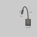 Axyaa Gooseneck Wall Lamp with USB Port & Switch, Bedroom Reading Light