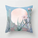 Tropical Cactus Succulent Plant Print Pillow Cover for Home Decor by Axyaa