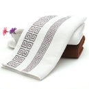 Axyaa Cotton Bath Towels - Set of 2, 34x74cm, Stripe Embroidered Hotel Home Spa Gym Gift