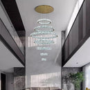 Axyaa Crystal Chandelier Stair Pendant Living Room Lighting Modern Interior Light