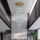 Axyaa Crystal Chandelier Stair Pendant Living Room Interior Lighting