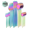 Axyaa Rose Gold Stainless Steel Cutlery Set - 20 Piece Dinnerware Flatware