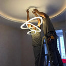 Axyaa Modern Acrylic Ceiling Chandelier Dimmable Pendant Light for Dining & Living Room