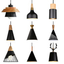 Axyaa Wood Pendant Light Nordic E27 Hanging Lamp for Home & Bar.