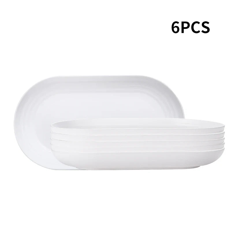 Axyaa 4/6 PP Oval Plates: Reusable for Family Kitchen, Picnics & Restaurants