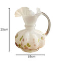 Axyaa Flower Texture Glass Vase Desk Decoration with Artificial Flowers