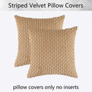 Axyaa Corduroy Striped Cushion Cover 55x55cm for Sofa, Couch, Bed - Khaki Large Size