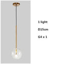 Axyaa Modern Clear Glass Globe LED Pendant Chandelier for Dining Room Kitchen Bedroom