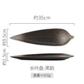 Axyaa Bamboo Leaf Sushi Ceramic Plate for Restaurant, Fish, Snack, Dessert