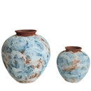 Axyaa Retro Ceramic Vase, Handcrafted Chaji Style Flower Arrangement & Earthenware Jar