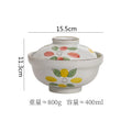 Axyaa Floral Ceramic Bowl with Lid - Vintage Large Soup & Ramen Bowl