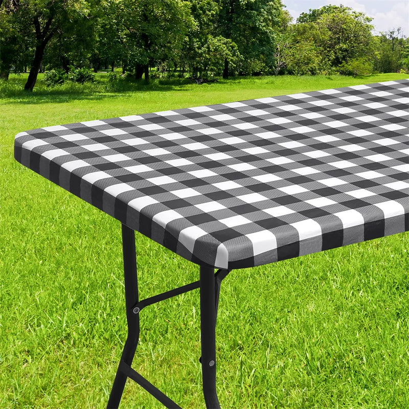 Axyaa Waterproof Rectangle Tablecloth for Folding Tables - 30x72