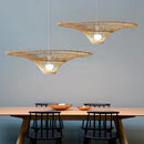 Axyaa Rattan Weave LED Chandelier: Creative Lighting for Home, Restaurant, and Bar