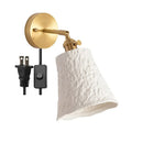Axyaa Elk Ceramic Lampshade LED Wall Sconce, Nordic Modern Lighting for Bedroom, Bathroom