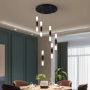 Axyaa Luxury Crystal LED Stair Chandelier - Minimalist Indoor Hanging Lamps
