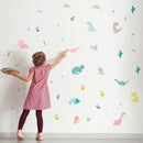 Cartoon Dinosaur Plants Wall Sticker Set for Kids Room Decor by Axyaa