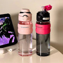 Axyaa 550ml Large Handle Water Bottle with Straw - BPA Free Sports Tumbler
