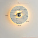 Axyaa Modern LED Wall Lamp - Circular Marble Living Room Lights