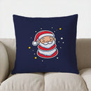 Axyaa Winter Pillow Cover for Sofa, Bedroom, Car - Home Decor Red Deer & Christmas Tree Pattern