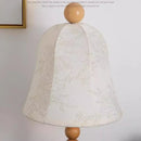 Axyaa Vintage Wood Fabric Desk Lamp, Japanese Style Bedside Study Bedroom Retro Lighting