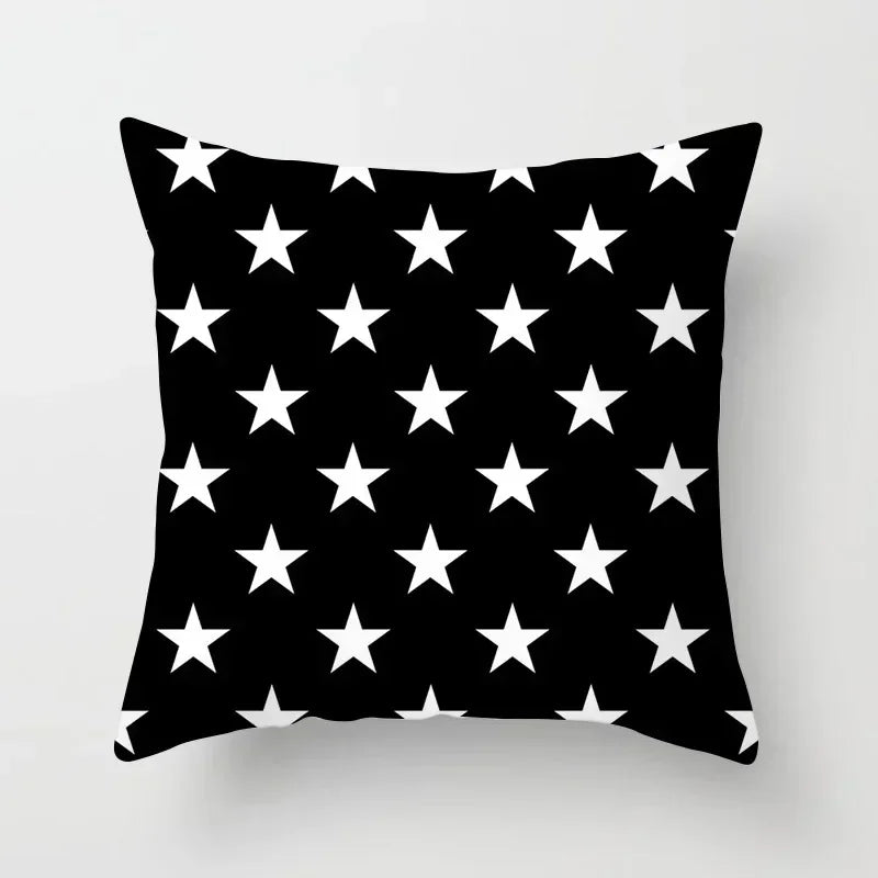 Geometric Black Yellow Cushion Covers - Axyaa Modern 18" Throw Pillow Case
