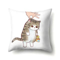 Cute Cat Cushion Cover by Axyaa: Cartoon Pets Pillow Case for Home Sofa Decor