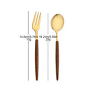 Axyaa Brown Gold Stainless Steel Tea Fork Spoon Set of 12 Kitchen Accessories