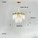 Axyaa Luxury Peacock Feather Crystal Chandelier - Modern American Retro Glass Crown Chandelier