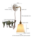 Axyaa Ceramic Copper Wall Sconce LED Lamp with Pull Chain Switch