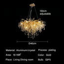 Axyaa Luxury Crystal Pendant Chandelier for Living Room Dining Bedroom