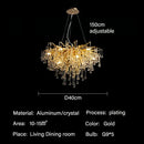 Villa Crystal Chandelier Pendant Light for Luxury Living Room, Dining, Bedroom - Axyaa Hanging Lamp