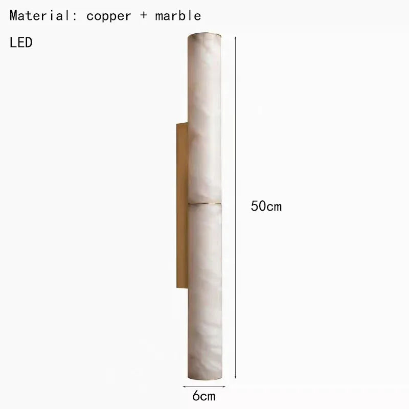 Axyaa Natural Marble LED Wall Lamp in Gold, Black, or Copper for Indoor Lighting