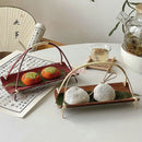Axyaa Bamboo Dim Sum Plate Set Vintage Tea Tray & Snack Basket - Zen Pastry Table