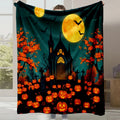 Axyaa Halloween Cartoon Flannel Blanket - Cute Print - Office Nap Sofa Blanket