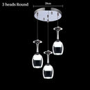 Axyaa Red Wine Glass LED Acrylic Pendant Light for Modern Home Decor