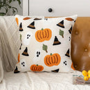 Axyaa Halloween Pumpkin Embroidered Pillow Cover Set for Home Decor