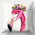 Axyaa Flamingo Sofa Pillow Cover 45cmX45cm Square Cushion Case Boho Style