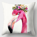 Axyaa Flamingo Sofa Pillow Cover 45cmX45cm Square Cushion Case Boho Style
