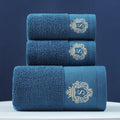 Axyaa 3-Piece Waffle Towel Set: 1 Bath, 2 Hand Towels - Cream
