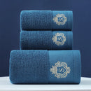 Axyaa Luxury Embroidered Cotton Towels Set - 3 Pieces