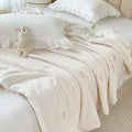 Axyaa Cotton Embroidery Soybean Summer Quilt Double-Layer Duvet Insert Skin-Friendly