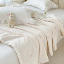 Axyaa Cotton Embroidery Soybean Summer Quilt Double-Layer Duvet Insert Skin-Friendly