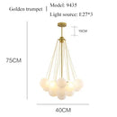 Axyaa Frosted Glass Ball Black Gold Chandelier Pendant Lights
