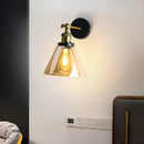 Axyaa Industrial Vintage Loft Wall Lamp Glass Iron Art LED Light